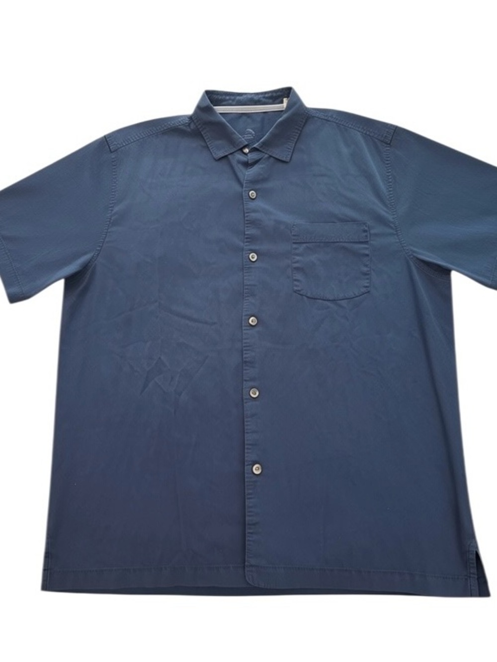 Tommy Bahama Shirt Mens Large Navy Blue Hawaiian Camp Button Up